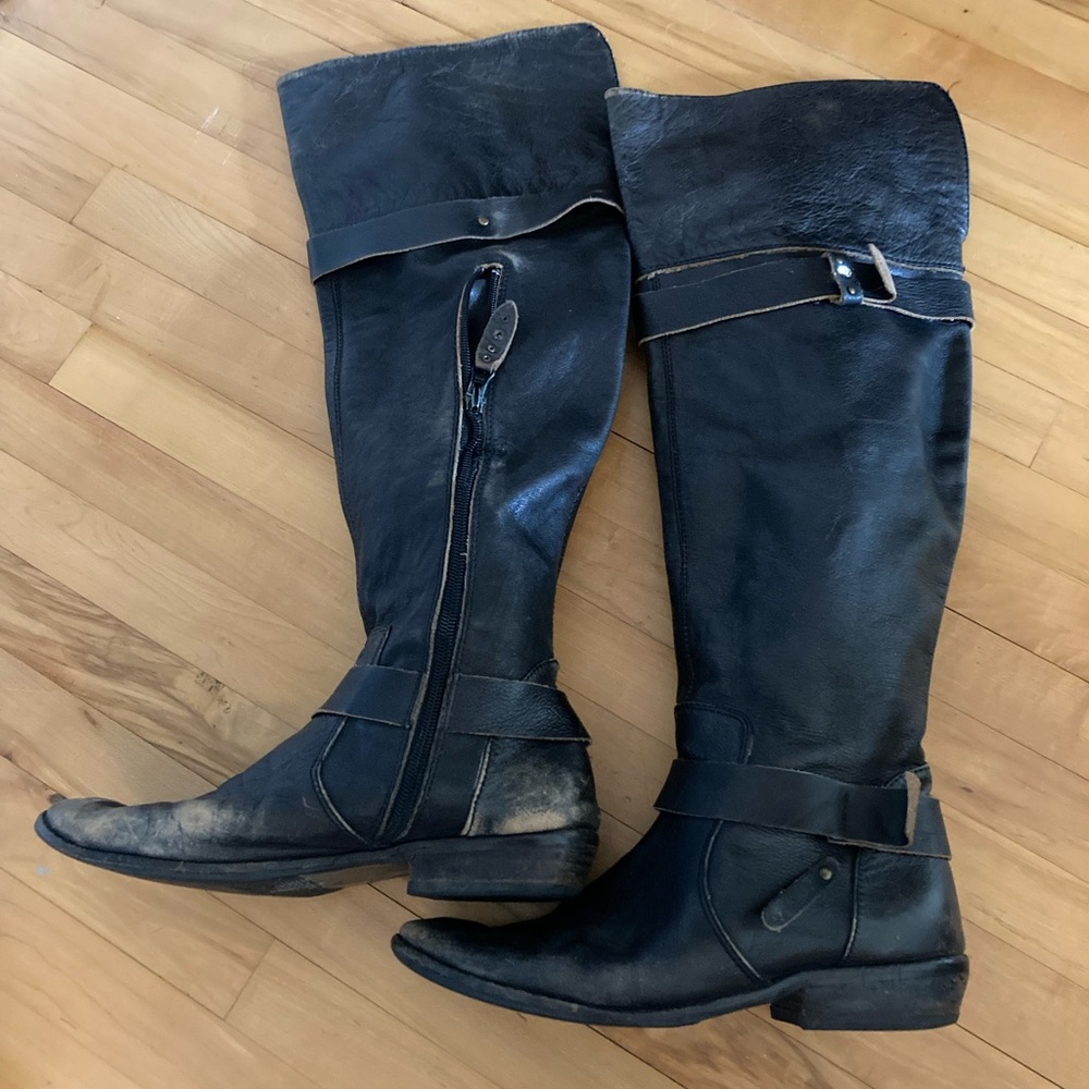 Vintage 00’s Faryl Robin size 8 Black leather knee High boots